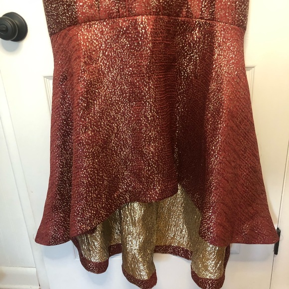 Anthropologie ML Monique Lhuillier Flounced Metallic Dress - Picture 5 of 16